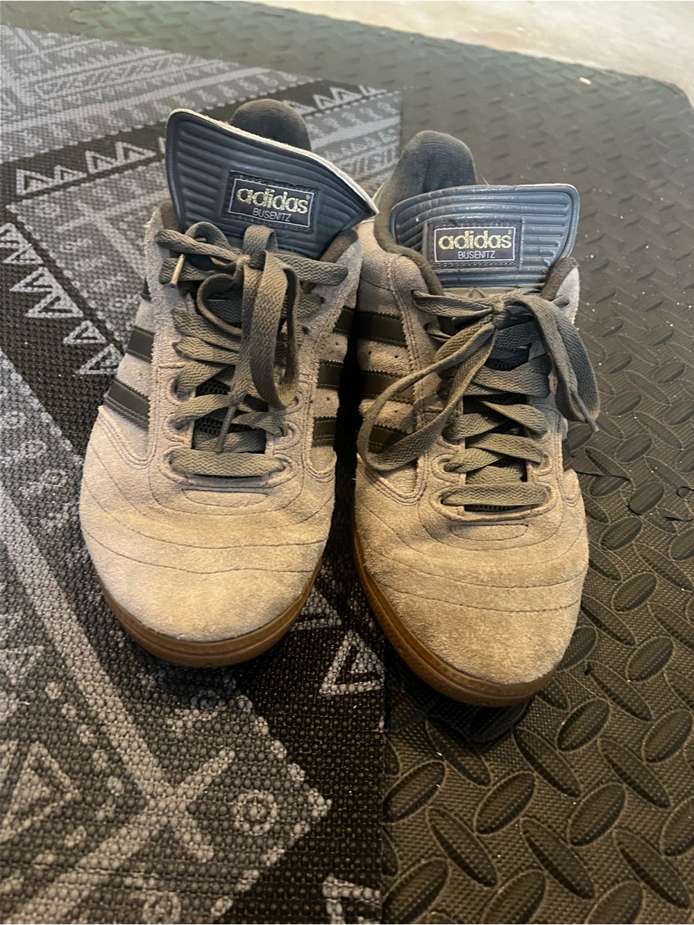 adidas Busenitz Suede Sneakers in Gray with Black Stripes